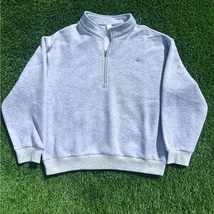 ALO Yoga Men's Light Gray Zip-Up Sweater